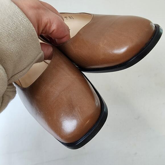 Bally Ostensa 2 Sporty Pumps UK 7.5E US 10 NARROW Brown Leather Block Heel - Picture 5 of 9